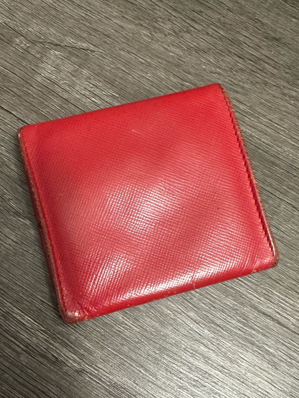 Prada red Saffiano leather wallet/coin pouch. - Picture 2 of 3